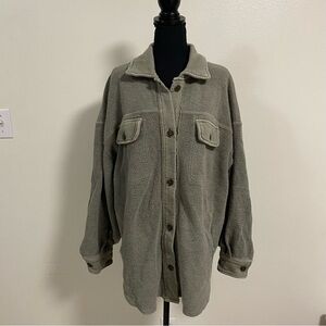 Free People Jacket Women’s Size Medium cool Moss Rudy Jacket Shacket Sweater